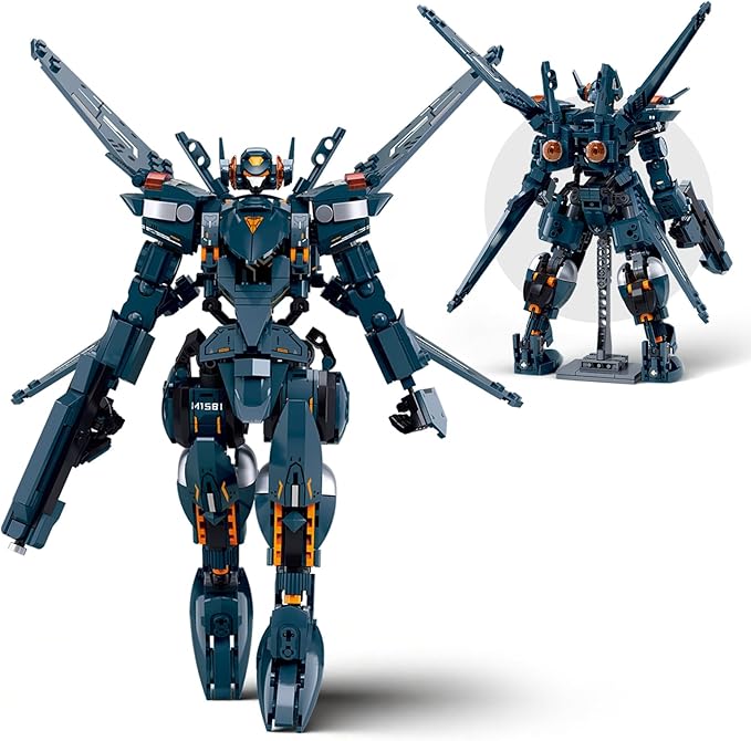 HIGH GODO Attacker Mech Robot Transforming Building Blocks Set for Adults,City Warrior Justice Hero Soldier Mech Model Building Kit, Cool Creative Robots Toys Gift for Teens Boys, 569 Pieces