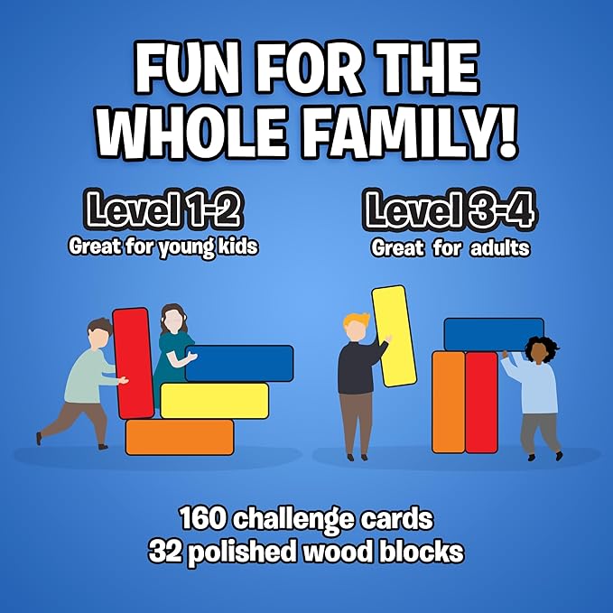The Uzzle Stack Royale Board Game, Fast & Fun Family Board Game for Children & Adults, Color Block Puzzles Games for Ages 4+