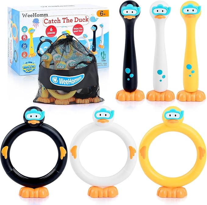 Pool Diving Toys for Kids, 6 PCS Swimming Pool Diving Rings, Summer Sticks Toys for Kids Ages 4-8 8-12, Fun Underwater Grow Training for Boys Girls