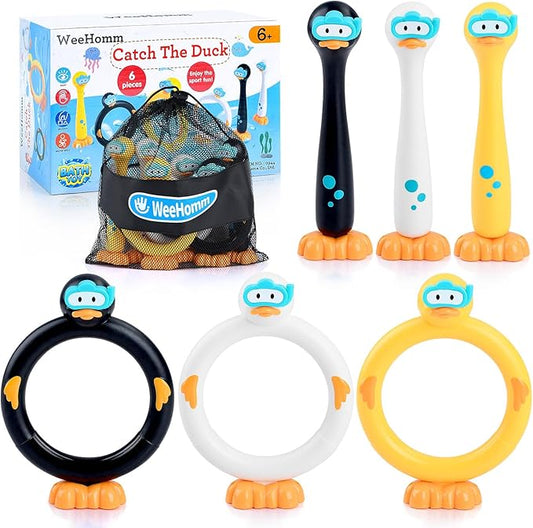 Pool Diving Toys for Kids, 6 PCS Swimming Pool Diving Rings, Summer Sticks Toys for Kids Ages 4-8 8-12, Fun Underwater Grow Training for Boys Girls