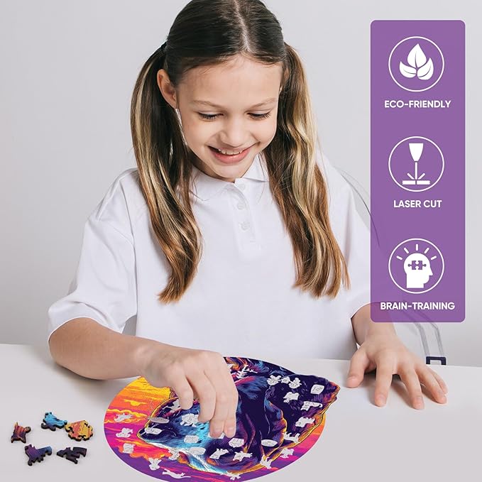 Ruikiyart Wooden Puzzles for Adults, 5MM 200 Pieces Beagle Dog Wooden Jigsaw Puzzles, Unique Shapes Puzzle Gift for Kids and Adults on Birthday,Thanksgiving,Christmas (11.1"x11.2")