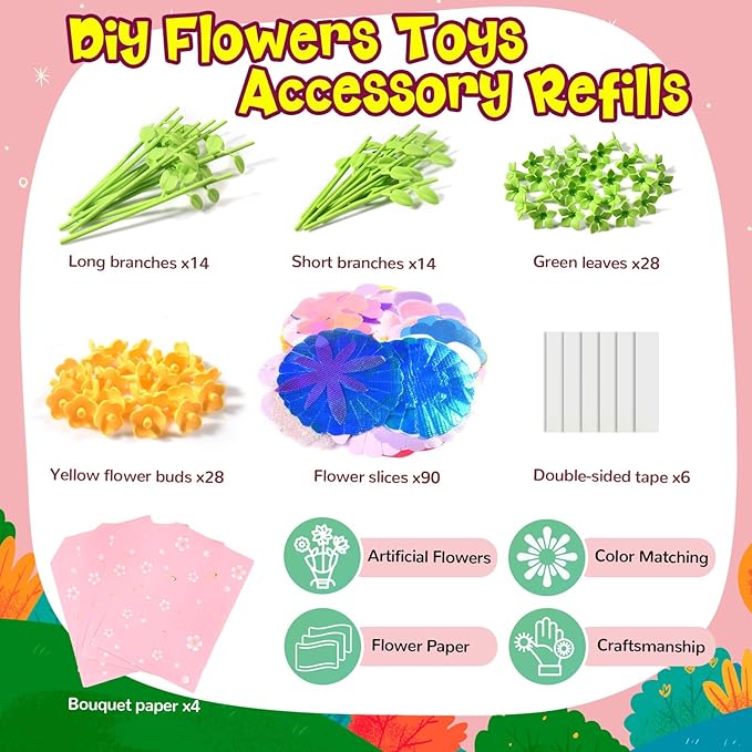 GPPNKC DIY Flower Bouquets Toys Accessories - Arts & Crafts Toy Accessories