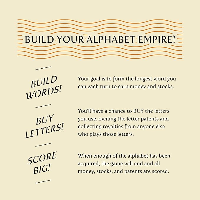 Letter Tycoon: Mensa Select Word-Building Strategy Game for Families and Friends, Ages 10+, 2-5 Players