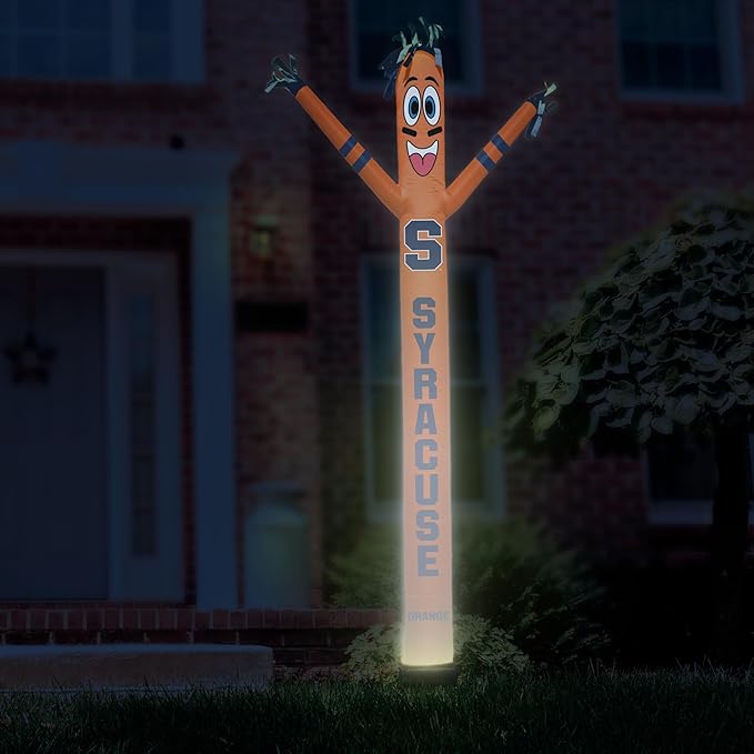 NCAA Syracuse Orange Football Wacky Waving Inflatable Tube Guy with LED Lights & Built-in Blower - 6" x 36" x 96" Inflatable Tube Man Crazy Sports Fan Outdoor Party Decoration