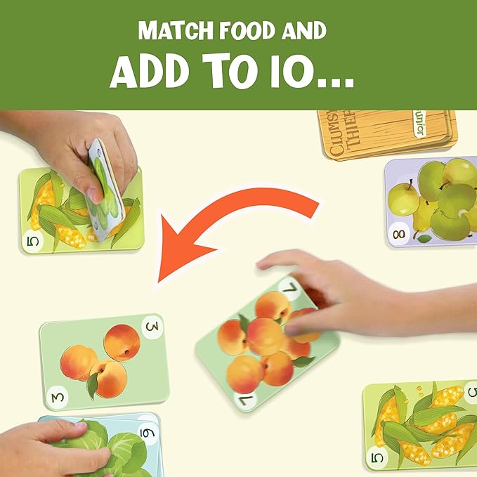 Melon Rind Clumsy Thief Junior Math Card Game, Adding to 10 Fun for Kids Ages 5-7+, Award-Winning Family Game for 2-4 Players, Educational to Develop Math Skills with Confidence