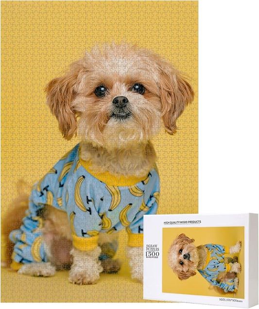 Custom Wooden Jigsaw Puzzles - 120/200/300/500/1000/1500 Piece Photo Gift Sets for Adults & Kids - Pet, Wedding, Family Memory Keepsake