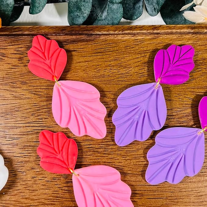 Polymer Clay Cutters Leaf & Feather Shapes – 2 Sizes Clay Earring Cutters for Polymer Clay Jewelry, Molds and Tools for DIY Dangle Earrings