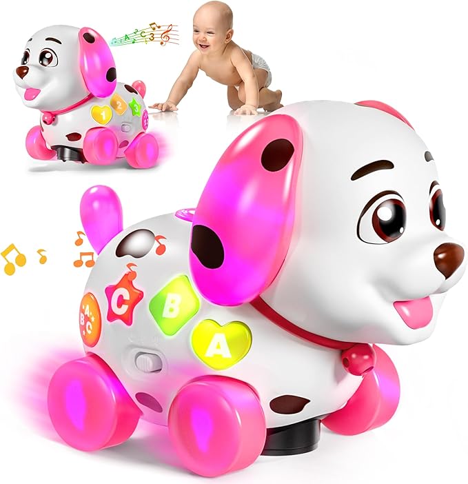 Toys for 1 Year Old Girl Gifts, Baby Toy 6-12-18 Months, Musical Puppy Toddler Learning Toy for 1 Year Old Boy Gift Present, 1st Birthday Gril Gift, Bilingual Toys with Music Light
