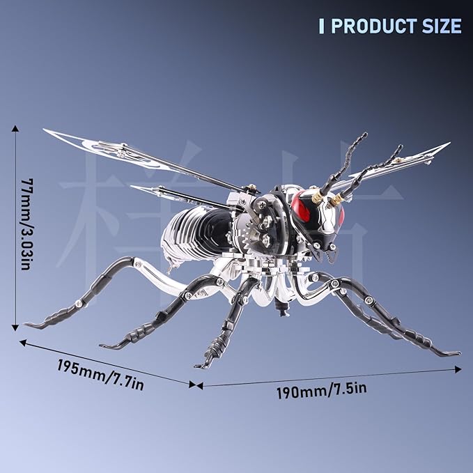 3D Puzzles for Adults, Bumblebee Metal Assembly Jigsaw Game with Steel Mechanical Engineering, Advanced DIY Crafts for Relief & Collection（Black） (Black)