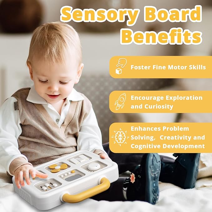 Baby Busy Board Cube, Toys for Boy Girl, Montessori Travel Toys for Toddlers, Learning Fine Motor Skills| Birthday Gifts for Infant Boys Girls