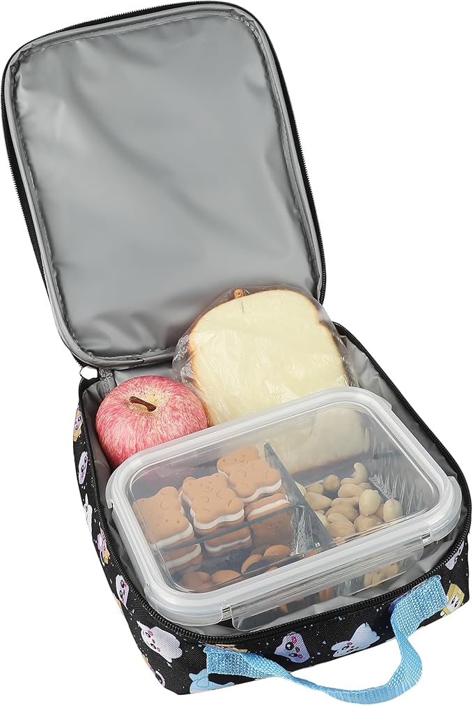 Bioworld Lanky Box Character Grid 16" Clear Backpack & Lunch Kit Value Set for Boys