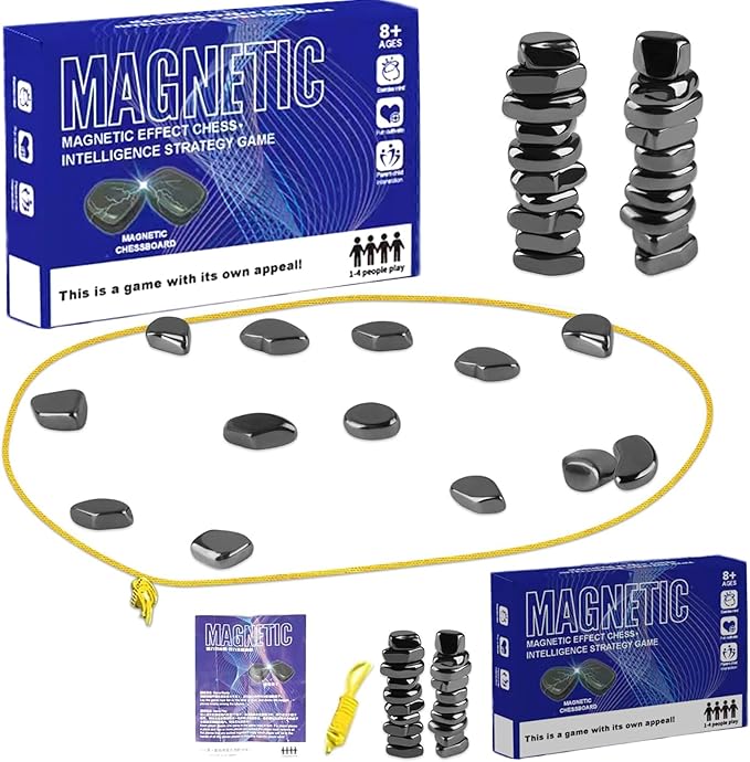 Magnetic Chess Game - Fun Tabletop Game, Strategy Game for Kids and Adults with Magnets, Fun Tabletop Multiplayer Chess for Family Party (Rope)