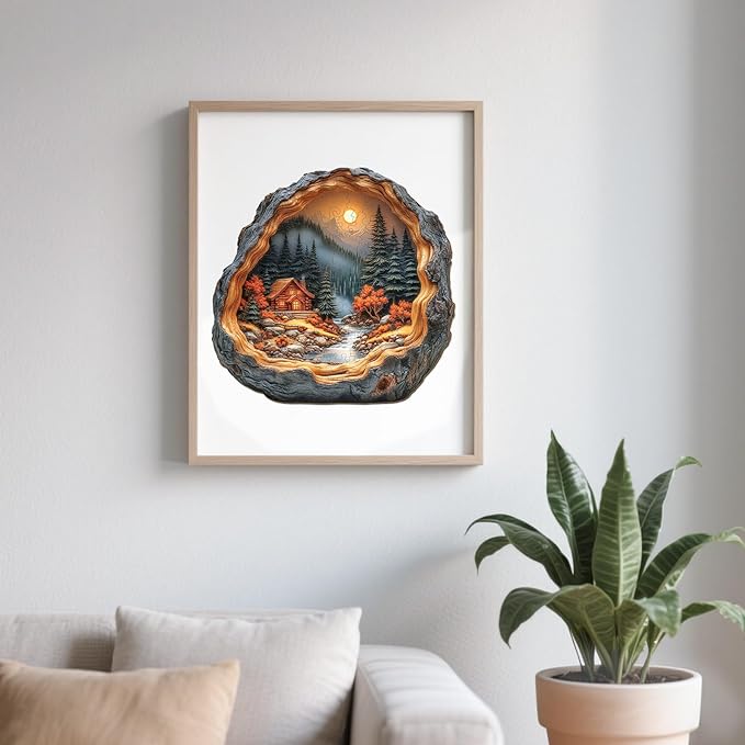 Wooden Puzzles for Adults - Forest Cabin Wood Puzzles Adult - Unique Animal Shape Wooden Jigsaw Puzzles for Adults - Birthday Gifts for Puzzle Lovers, Family (11 * 11.3in)