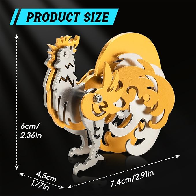 3D Metal Puzzles,3D Metal Puzzle for Adults,Mechanical Model Kit Chimera Black and Gold,Steel 3D Puzzles Stainless Steel Ornaments for Adults Home Decor Art Craft Gifts Toys.