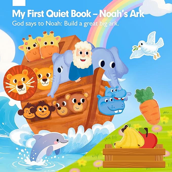 hahaland Noah's Ark Toy Busy Book for Toddlers 1-3 - Baptism Gifts for Boys Girls - Montessori Toys for 1 Year Old, Sensory Early Learning Educational One Year Old Boy Birthday Christmas Toddler Gifts