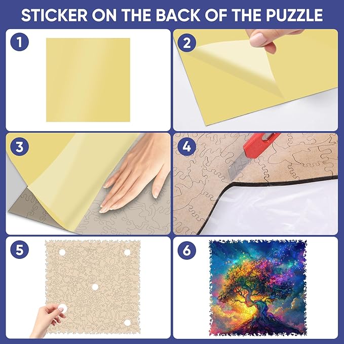 Wooden Puzzles for Adults, Colorful Tree of Life Jigsaw Puzzles 200 Piece, 11.3x11.1in, Unique Shaped Wood Plant Puzzles, Fun Challenging Creative Gifts for Adults and Kids Family Game