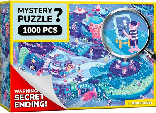 Jigsaw Puzzles 1000 Pieces - Magic Mystery Story Secret Ending Puzzle - Perfect Game Night for Adults & Kids - Ocean Theme Challenging (Beyond The Kelp)