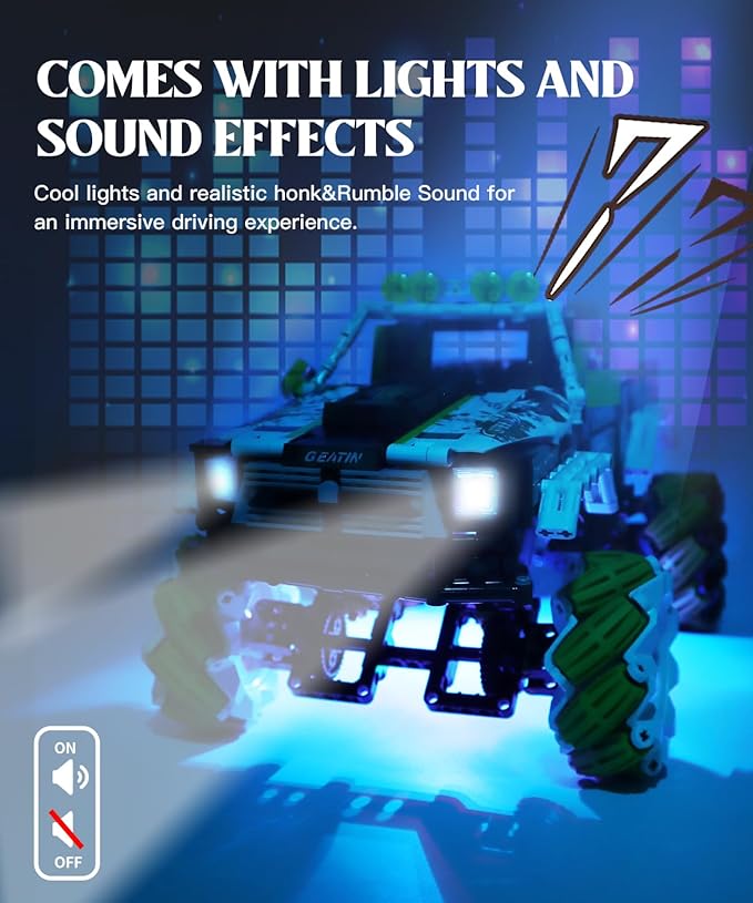 Pickup Truck Building Kits with Remote Control for Adults,Technic Off-Road Car Building Blocks Toys,STEM Engineering Gift for Mens,Boys,Kids-1550PCS(Green)