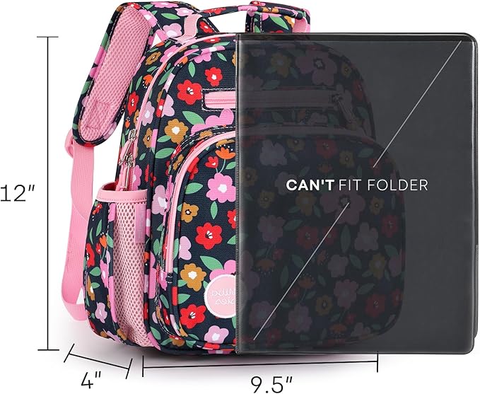 mibasies Toddler Backpack for Girls 2-4: Preschool Kindergarten Backpack - Cute Kids Backpacks for Girls - Flower
