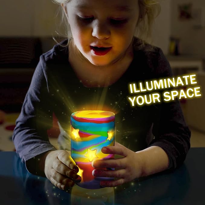 Make Your Own Clay Luminaries - Clay Lanterns Making Kit Activity for Boys Girls Age 6 7 8 9 10 11 12 Year Old and up - Arts and Crafts Kit for 8-12 Year Olds