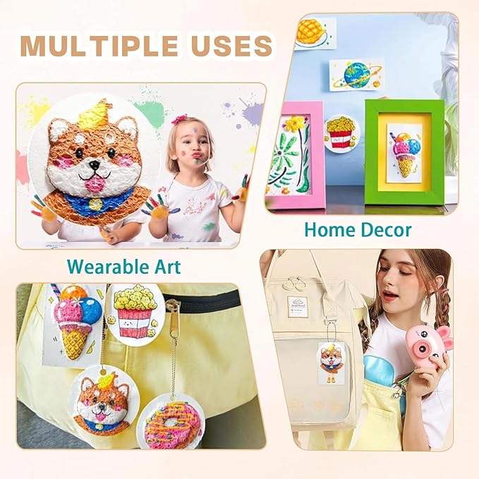 Magic Foam Texture Paper, 3D Foam Texture Painting Paper, Puff Art for Kids, Magic Sponge Art Paper Sheet Craft, Magic Puffy Paint Paper, Ultimate 3D Drawing Magic Canvas Sponge, 10 Sheets, 3" x 3"