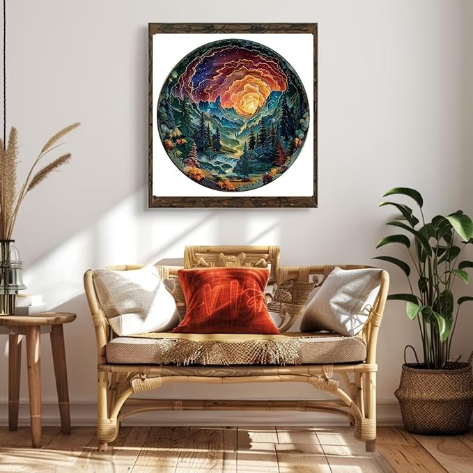 Wooden Puzzles for Adults, 3D Cave Sky Wooden Puzzles 100 Pieces, Unique Animal Shaped Wood Challenging Jigsaw Puzzles Gifts for Adults, 8.5x8.5in