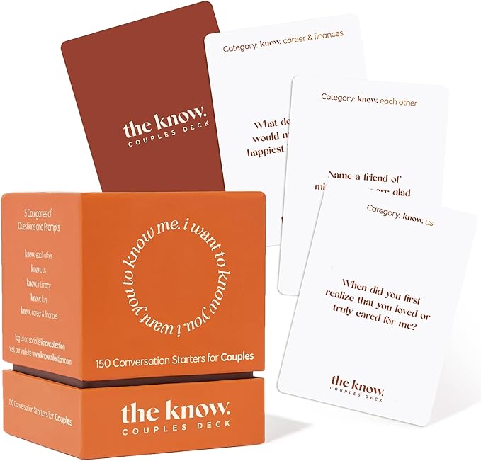 I Know Collection The Know Couples Deck - Date Night Get to Know You Games - 150 Thoughtful Couple Questions – Fun Date Night Cards for New Couples – Romantic Couples Gift