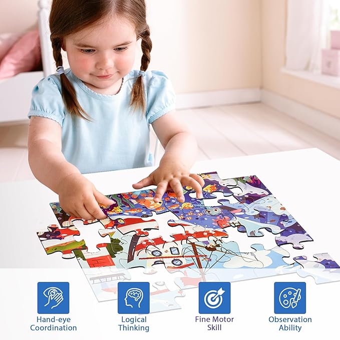 Jumbo Floor Puzzle for Kids,Large Jigsaw Puzzles 24 Piece for Kids Ages 3-5 (sea World)