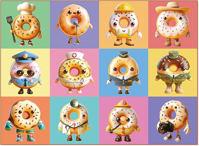 500 Pieces Jigsaw Puzzles for Adults and Teens and Kids Family Happy Games Puzzle Monster Series (Donuts Occupation)