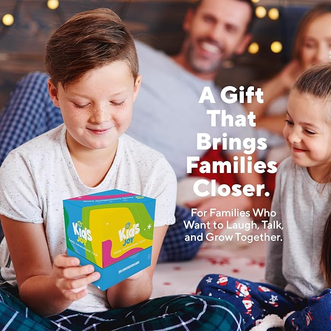Family Discussion Cards Set, 200 Engaging Conversation Starters for Quality Time - Screen-Free Bonding Activity for Dinners, Gifts, Holidays and Gatherings(Kid001)