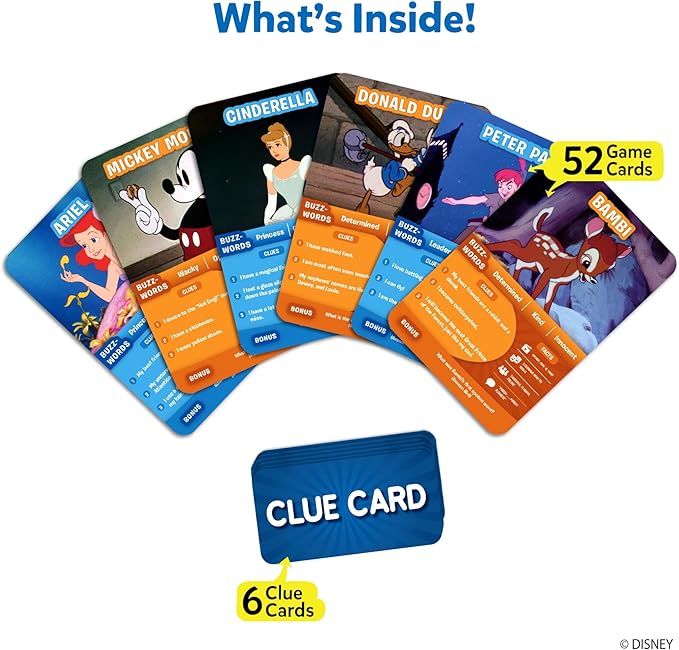 Skillmatics Guess in 10 Disney, Card Game for Girls, Boys, Kids, Teens, Adults, Who Love Cinderella, Mickey Mouse, Moana, Travel Toy, Gifts for Ages 6, 7, 8, 9 and Up