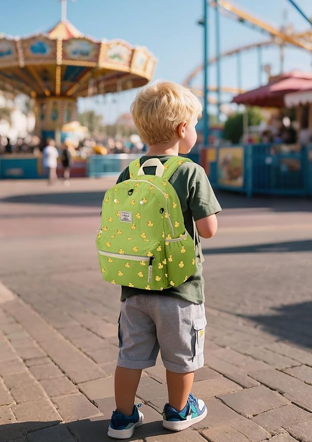 Corduroy Toddler Backpack for Boys 2-5: Preschool Backpacks for Girls 13.5" H Fit Folder