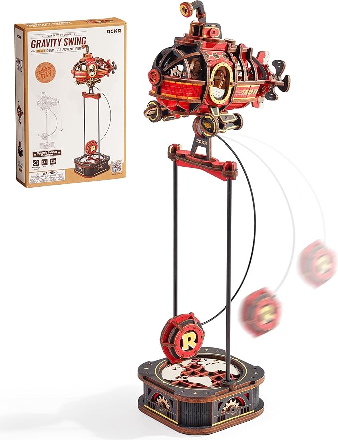 ROKR Pendulum Balance Toy, 3D Wooden Puzzles for Adults, Retro Deep-Sea Adventurer, DIY Craft Wood Puzzle Kit, Unique Gift for Men Women