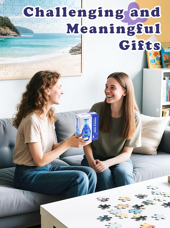 Unique 3D Puzzle for Adults - 160 Pieces of Puzzle Flower Vase, Ditsy Florals Themed Art Projects Gift for Women Housewarming Home Decoration