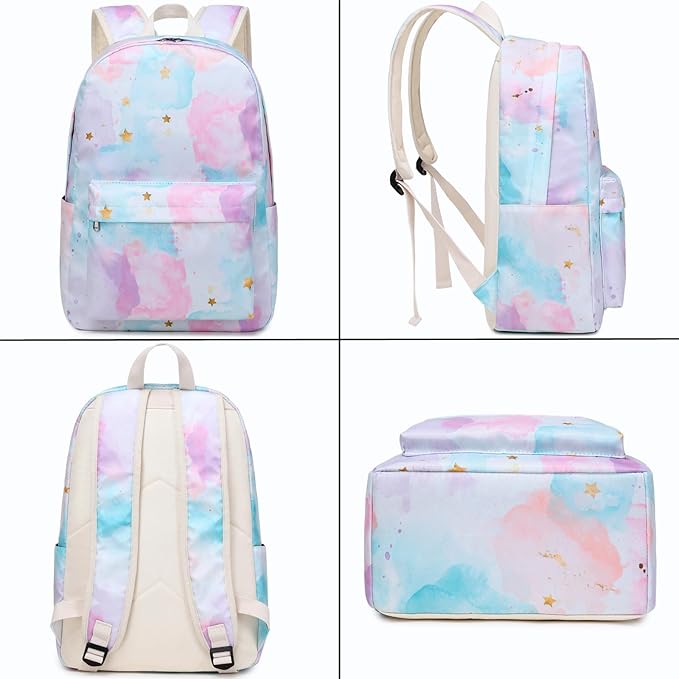 JIANYA Backpack for School, Water Resistant Bookbags Kids School Backpack with Lunch Box, Grey