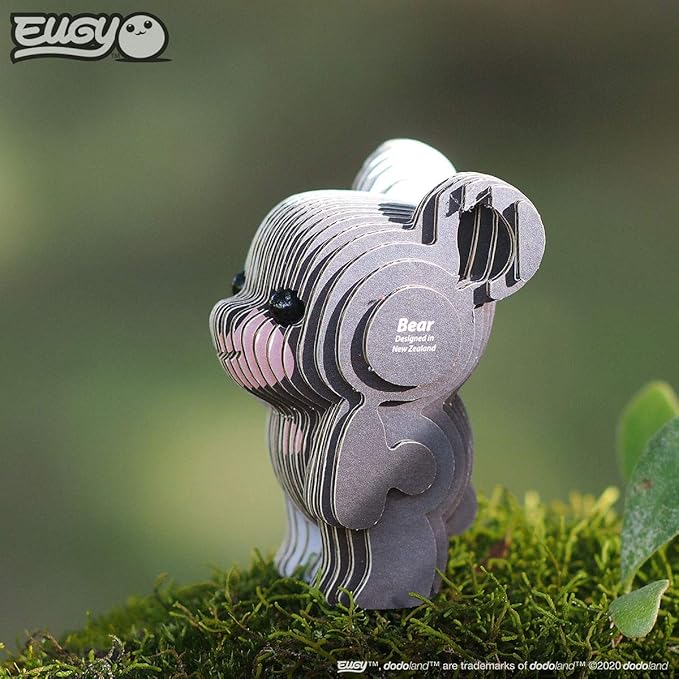 Eugy Bear 3D Puzzle, 26 Piece Eco-Friendly Educational Toy Puzzles for Boys, Girls & Kids Ages 6+