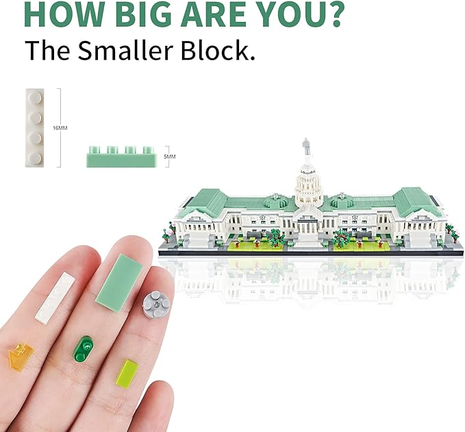 Architecture Series Mini Bricks for Adults and Teens,US Capitol Model Construction 3630 PCS,Micro Blocks Set,Landmark Model