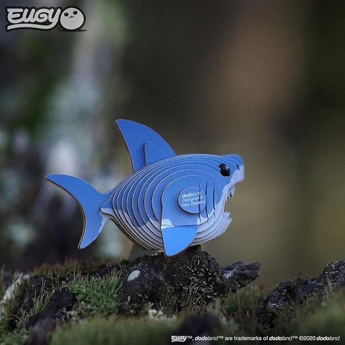 Eugy Shark 3D Puzzle, 24 Piece Eco-Friendly Educational Toy Puzzles for Boys, Girls & Kids Ages 6+