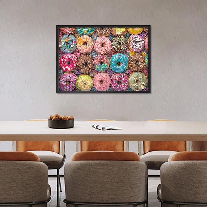 1000 Piece Puzzle for Adults - Colorful Glazed Donuts & Sweet Desserts, Vibrant Jigsaw Puzzle with Artistic Donut Art, Premium Adult Puzzles 1000 Pieces - 27.5x19.7 in