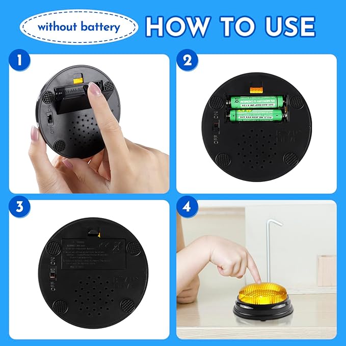 Buzzers for Trivia Games, Family Feud Buzzers for Adults, Game Buzzers with Lights and Sound, Answer Buzzers for Classroom, Perfect for Family Game and Trivia Nights