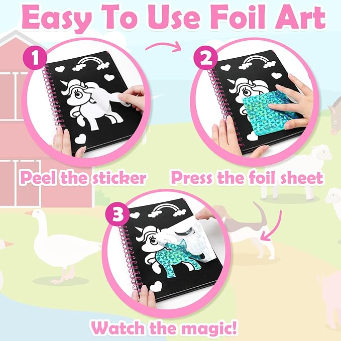 FUNNYB&G Foil Art Craft Activity for Kids - Halloween Crafts Gift Party Favors for Kids Fun Art Supplies Creative Birthday Gift Travel Toys for Girls Boys 4 5 6 7 8 9 Years Old(Princess)