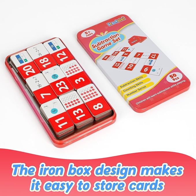 Subtraction Dominoes Set,Math Manipulatives Games for Kids,Counting Toys,Learning Games,Preschool Learning Activities,Homeschool Supplies,Kindergarten Classroom Must Haves,1st 2nd 3rd Grade