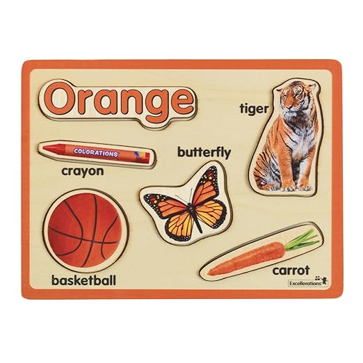 Excellerations Color Puzzles - Set of 8, Wooden Puzzles Featuring Eight Colors, Real Photographs, Early Learning, Color Recognition, Fine Motor Skills, Preschool Puzzles