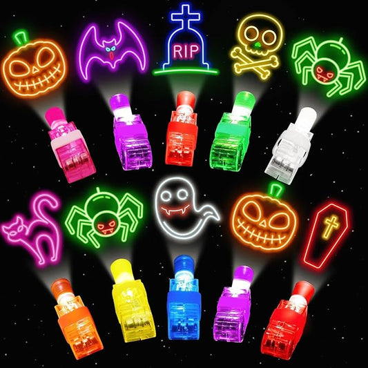 Halloween Party Favors for Kids, 40PCS LED Light Up Finger Lights Toys Goodie Bag Fillers Treats Glow In The Dark Toy Favors Bulk for Halloween Party Classroom Prizes Trick or Treats Gifts