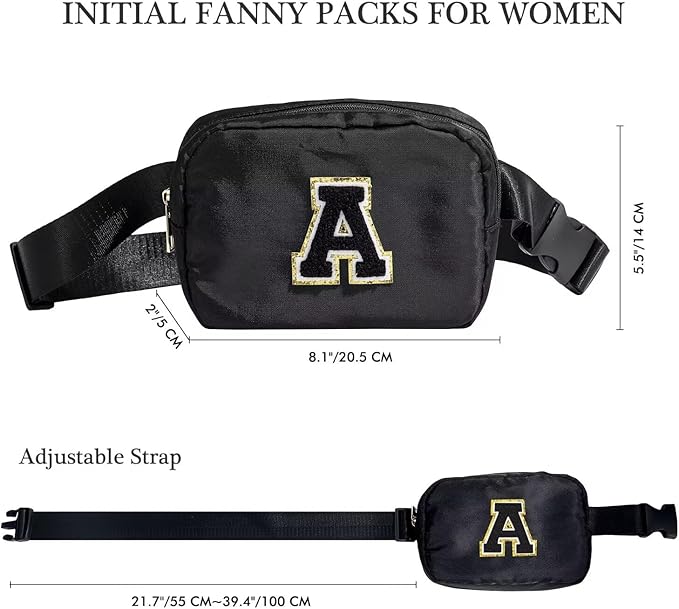 YOOLIFE Sisters Gifts from Sister - Sister Birthday Gifts, Big Sister Gifts Black Initial Crossbody Bag Belt Bag for Sister Z