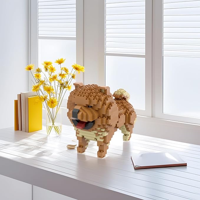 Larcele Micro Building Blocks Animal Set, DIY Mini 3D Building Toy Bricks,768 Pieces KLJM-05(Chow)