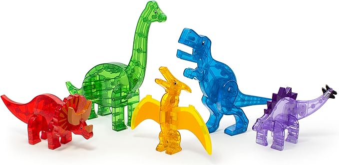 MAGNA-TILES Dinos 5-Piece Magnetic Construction Set, The ORIGINAL Magnetic Building Brand