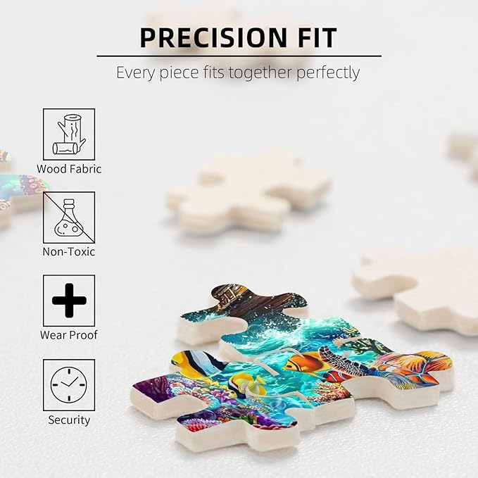 Octopus Ocean Puzzle for Adults 500 Pieces Octopus Pirate Ship Ocean Sea Jigsaw Puzzles Marine Artwork Colorful and Fun Challenging Puzzle for Game Nights