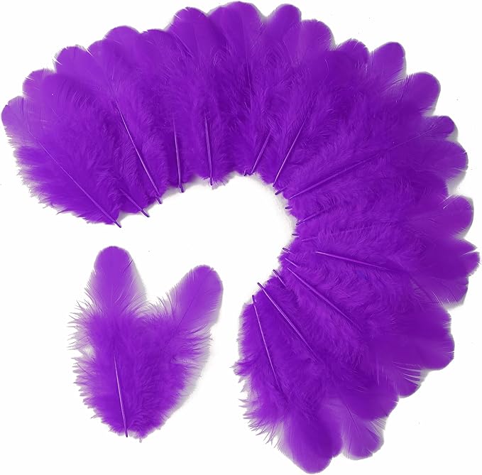 Soarer Purple Feathers for Crafts - 300pcs 3-5inch Craft Feathers Bulk for Wedding Home Party, Dream Catcher Supplies and DIY Crafts(Purple)