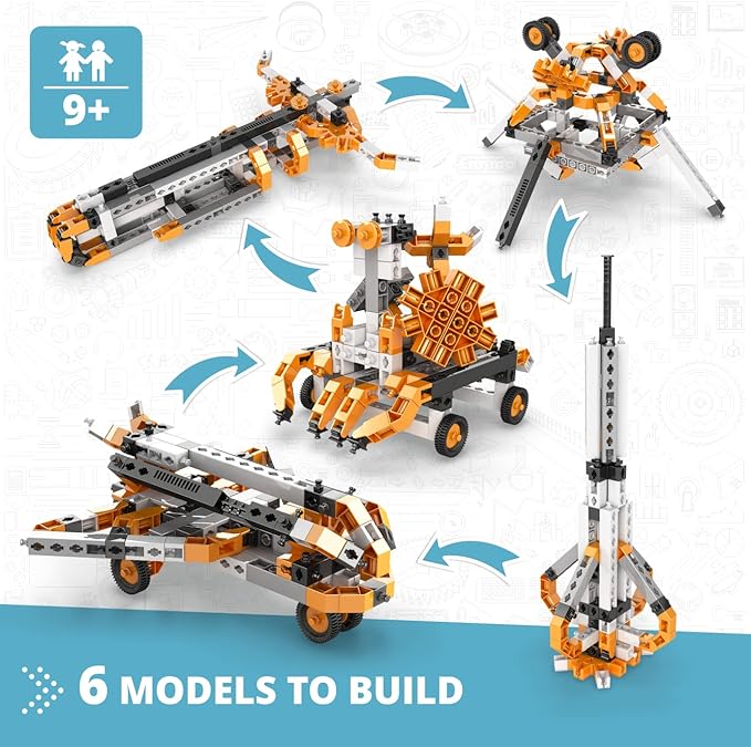 Engino STEM Kit, Astronomy Travelling to Space, Building Toys for Kids 9+, STEM Projects, Learning & Education Toys, Engineering Kit, Gifts for Boys & Girls (6 Model Options)